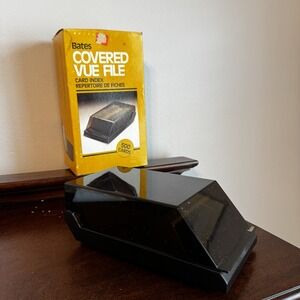 NOS - BATES COVERED VUE Desk INDEX CARD ADDRESS FILE 20181 Black vintage